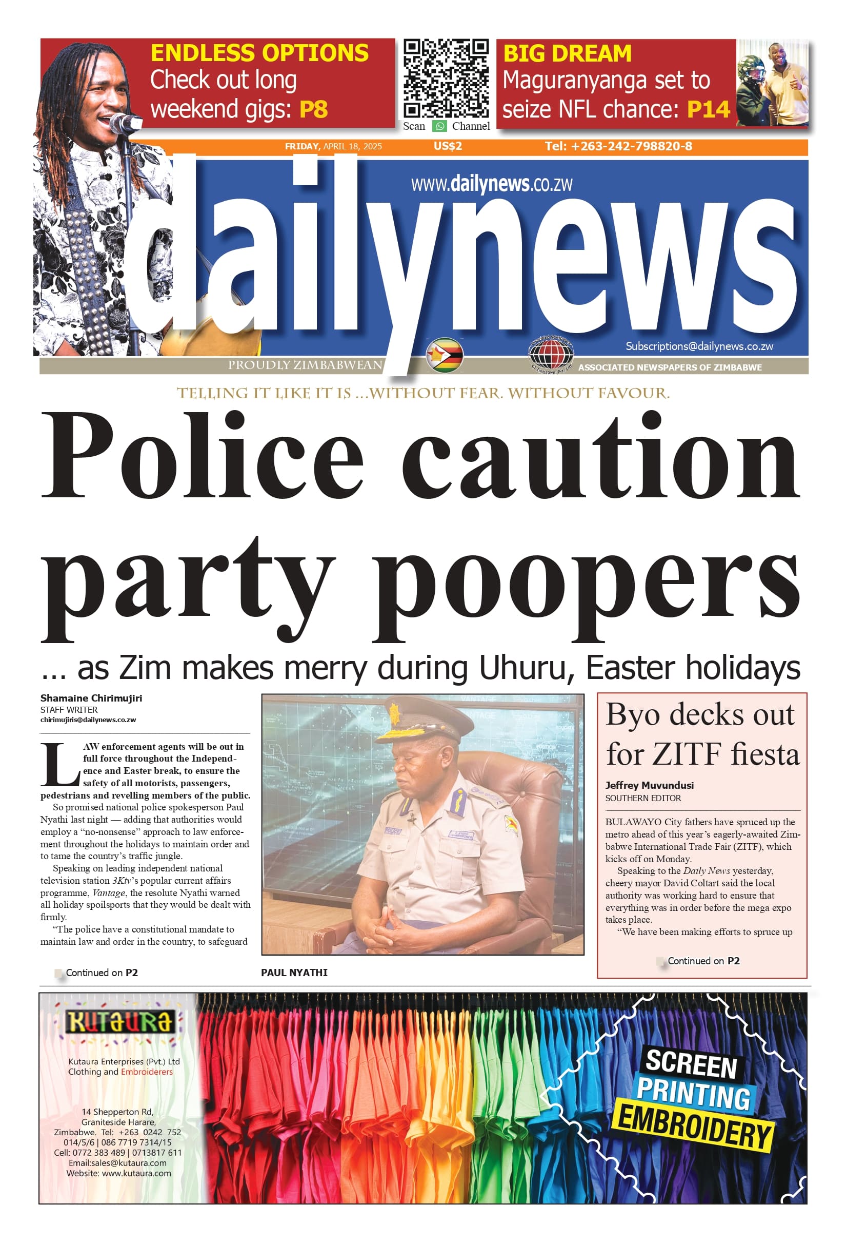 Friday 18 April 2025